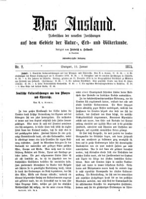 Das Ausland Montag 11. Januar 1875