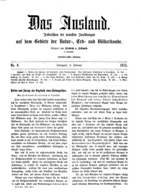 Das Ausland Montag 8. Februar 1875