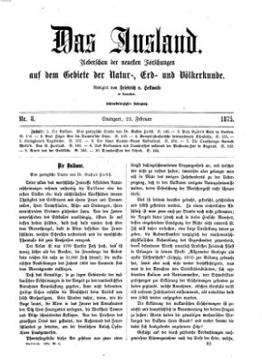 Das Ausland Montag 22. Februar 1875