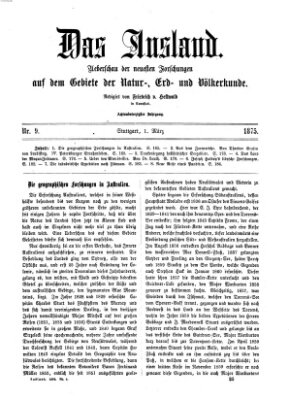 Das Ausland Montag 1. März 1875