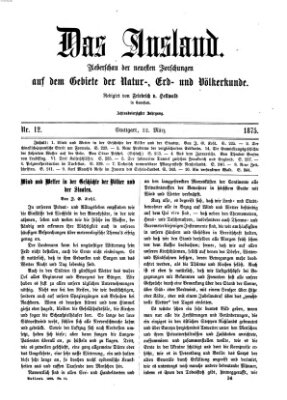 Das Ausland Montag 22. März 1875