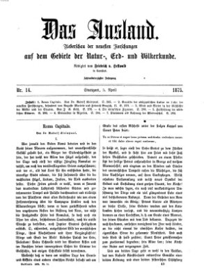 Das Ausland Montag 5. April 1875