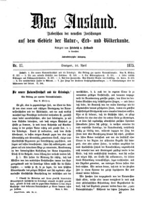 Das Ausland Montag 26. April 1875