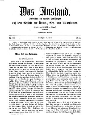 Das Ausland Montag 7. Juni 1875