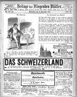 Fliegende Blätter Samstag 13. November 1875