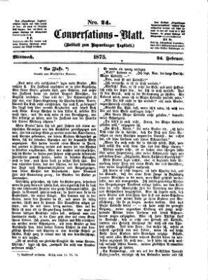 Regensburger Conversations-Blatt (Regensburger Tagblatt) Mittwoch 24. Februar 1875