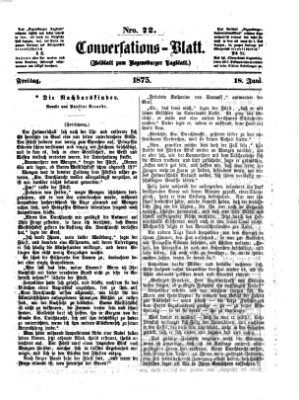 Regensburger Conversations-Blatt (Regensburger Tagblatt) Freitag 18. Juni 1875