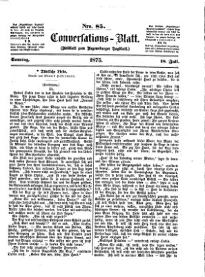 Regensburger Conversations-Blatt (Regensburger Tagblatt) Sonntag 18. Juli 1875