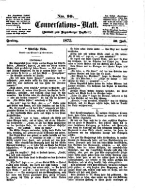 Regensburger Conversations-Blatt (Regensburger Tagblatt) Freitag 30. Juli 1875