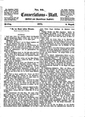 Regensburger Conversations-Blatt (Regensburger Tagblatt) Freitag 6. August 1875