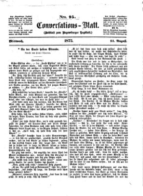 Regensburger Conversations-Blatt (Regensburger Tagblatt) Mittwoch 11. August 1875