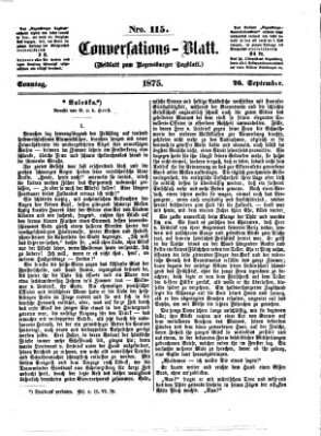 Regensburger Conversations-Blatt (Regensburger Tagblatt) Sonntag 26. September 1875