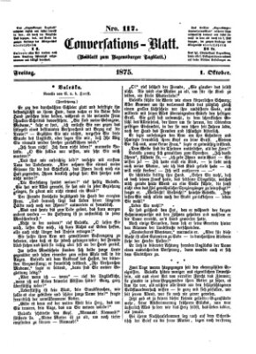 Regensburger Conversations-Blatt (Regensburger Tagblatt) Freitag 1. Oktober 1875