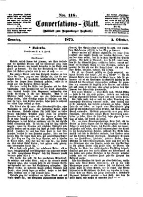 Regensburger Conversations-Blatt (Regensburger Tagblatt) Sonntag 3. Oktober 1875