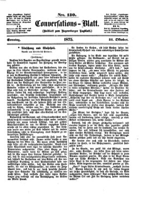 Regensburger Conversations-Blatt (Regensburger Tagblatt) Sonntag 31. Oktober 1875