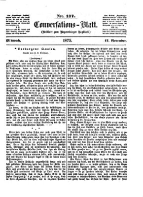 Regensburger Conversations-Blatt (Regensburger Tagblatt) Mittwoch 17. November 1875