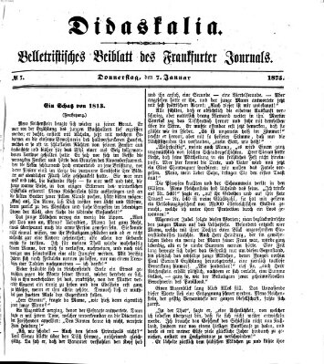 Didaskalia Donnerstag 7. Januar 1875