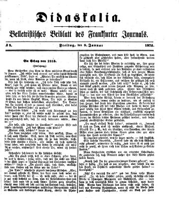 Didaskalia Freitag 8. Januar 1875