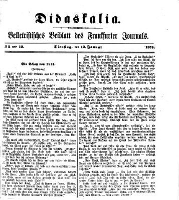 Didaskalia Dienstag 12. Januar 1875