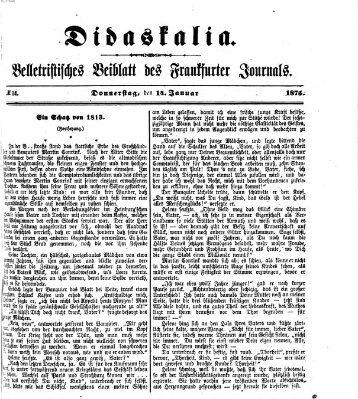 Didaskalia Donnerstag 14. Januar 1875