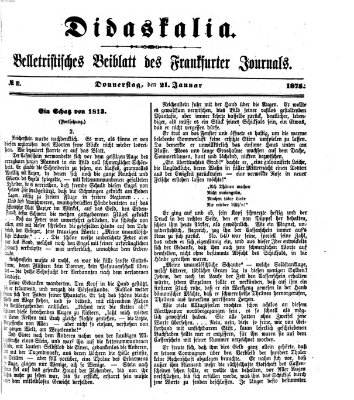 Didaskalia Donnerstag 21. Januar 1875