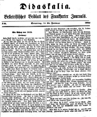 Didaskalia Sonntag 24. Januar 1875