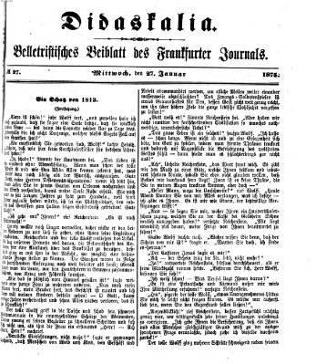 Didaskalia Mittwoch 27. Januar 1875