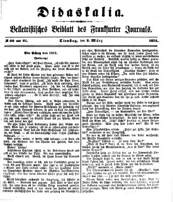 Didaskalia Dienstag 2. März 1875