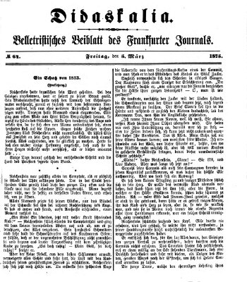 Didaskalia Freitag 5. März 1875