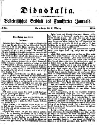 Didaskalia Samstag 6. März 1875