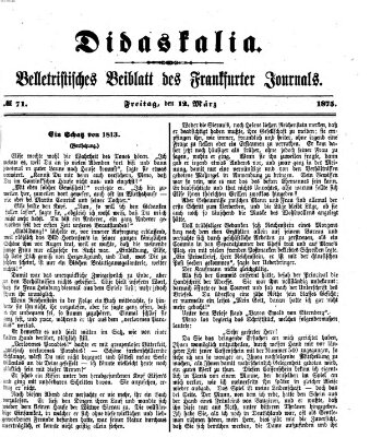 Didaskalia Freitag 12. März 1875