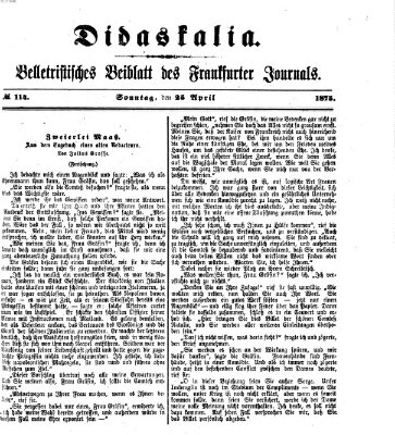 Didaskalia Sonntag 25. April 1875