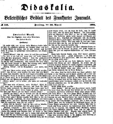 Didaskalia Freitag 30. April 1875