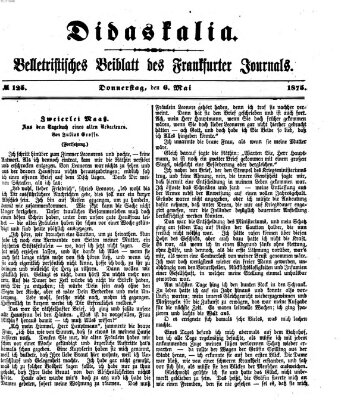 Didaskalia Donnerstag 6. Mai 1875