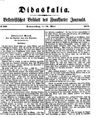 Didaskalia Donnerstag 13. Mai 1875