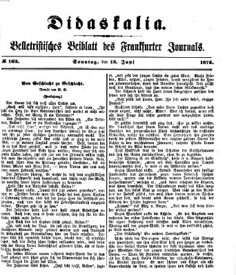 Didaskalia Sonntag 13. Juni 1875