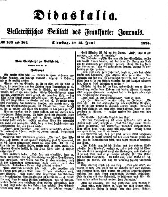 Didaskalia Dienstag 15. Juni 1875