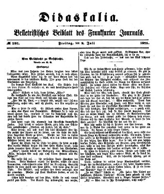 Didaskalia Freitag 2. Juli 1875