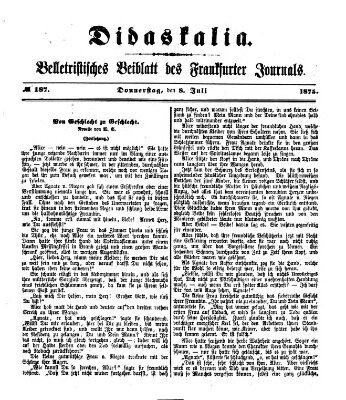 Didaskalia Donnerstag 8. Juli 1875