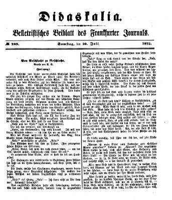 Didaskalia Samstag 10. Juli 1875