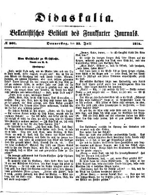 Didaskalia Donnerstag 22. Juli 1875