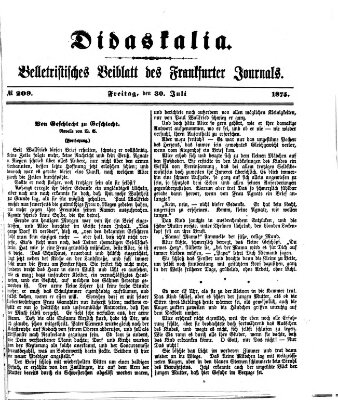 Didaskalia Freitag 30. Juli 1875