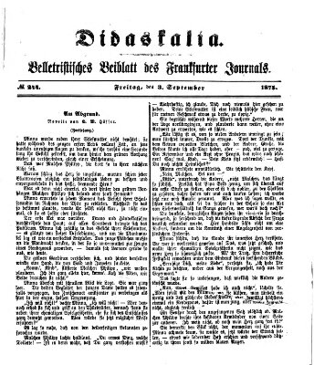 Didaskalia Freitag 3. September 1875