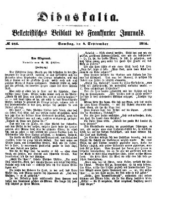 Didaskalia Samstag 4. September 1875