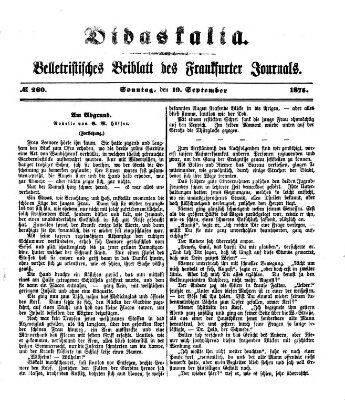 Didaskalia Sonntag 19. September 1875