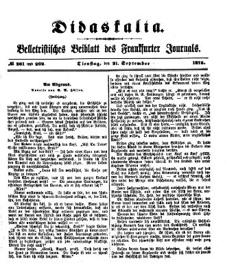 Didaskalia Dienstag 21. September 1875