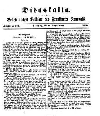 Didaskalia Dienstag 28. September 1875