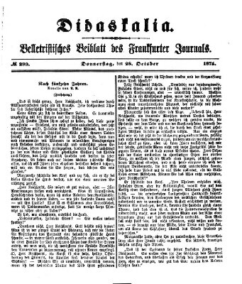 Didaskalia Donnerstag 28. Oktober 1875