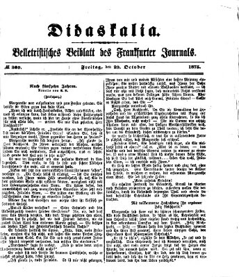 Didaskalia Freitag 29. Oktober 1875