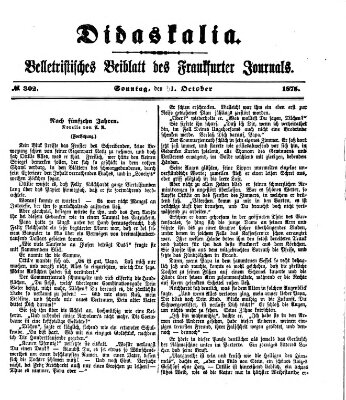 Didaskalia Sonntag 31. Oktober 1875